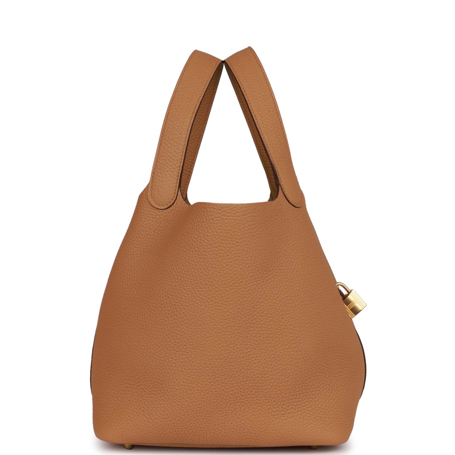 Hermes Picotin Lock Biscuit Clemence Hardware Handbag Gold Travel Bag 3