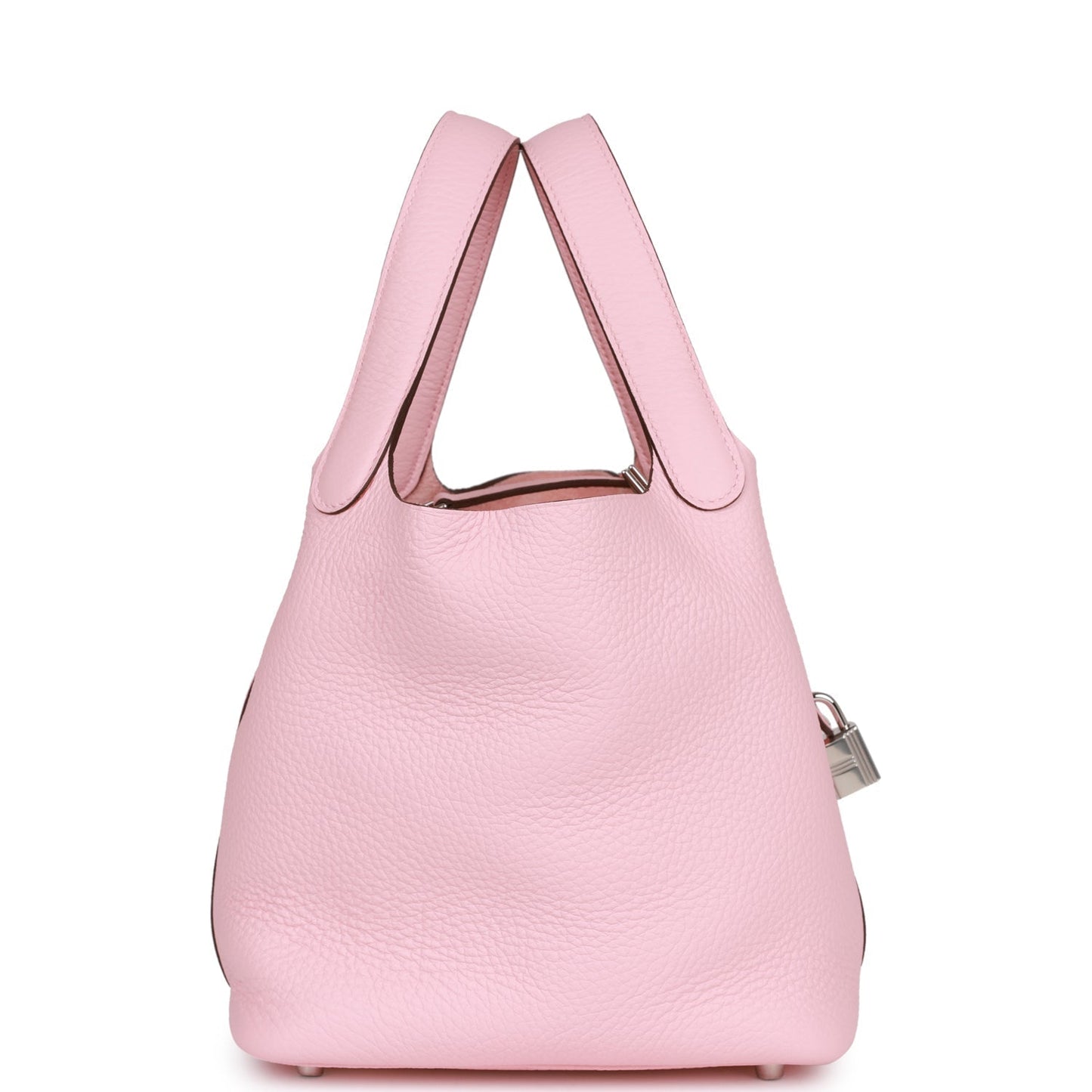 Hermes Picotin Lock Rose Sakura Clemence Palladium Hardware Handbag Travel Bag