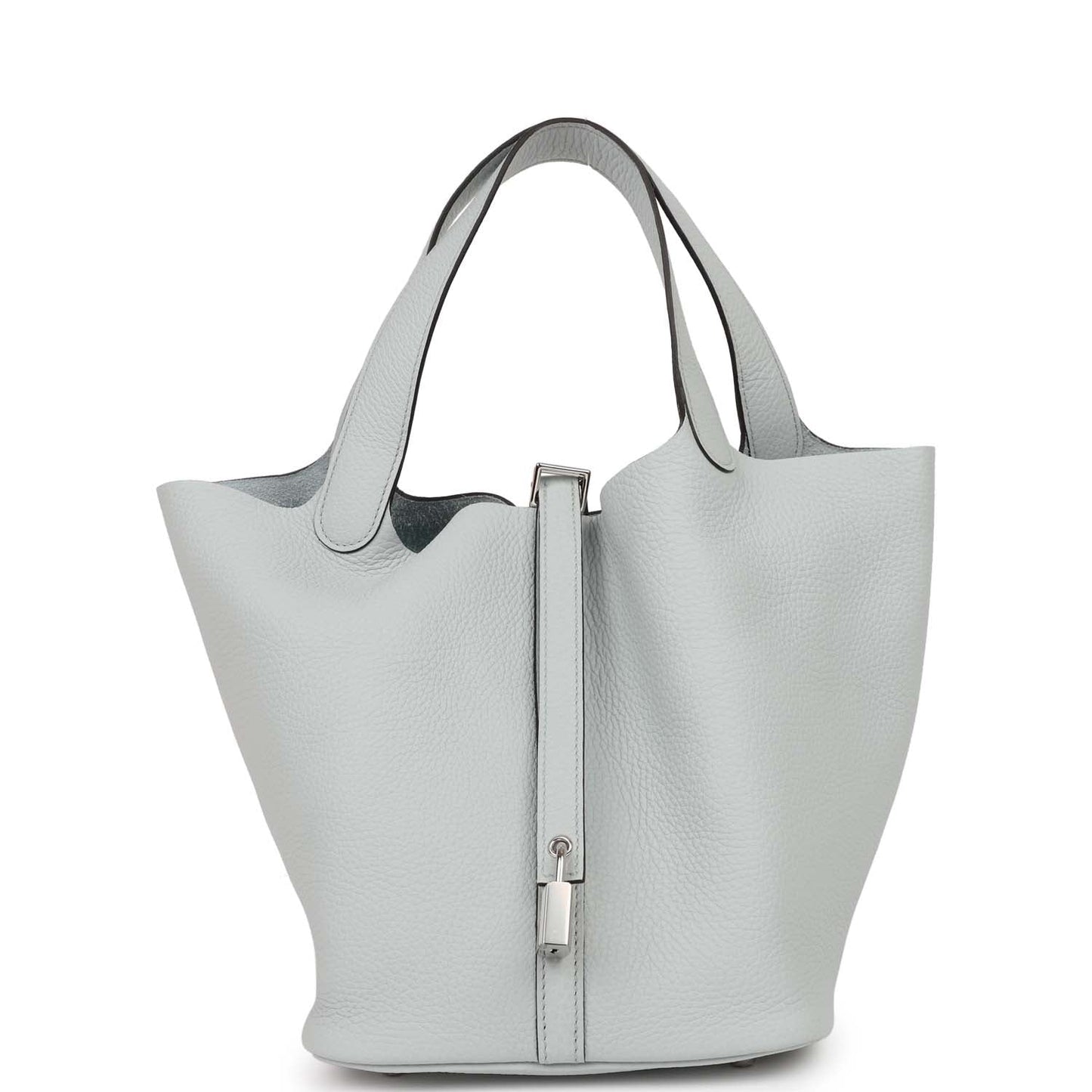 Hermes Picotin Lock Bleu Pale Clemence Palladium Hardware Travel Bag Hardware 2