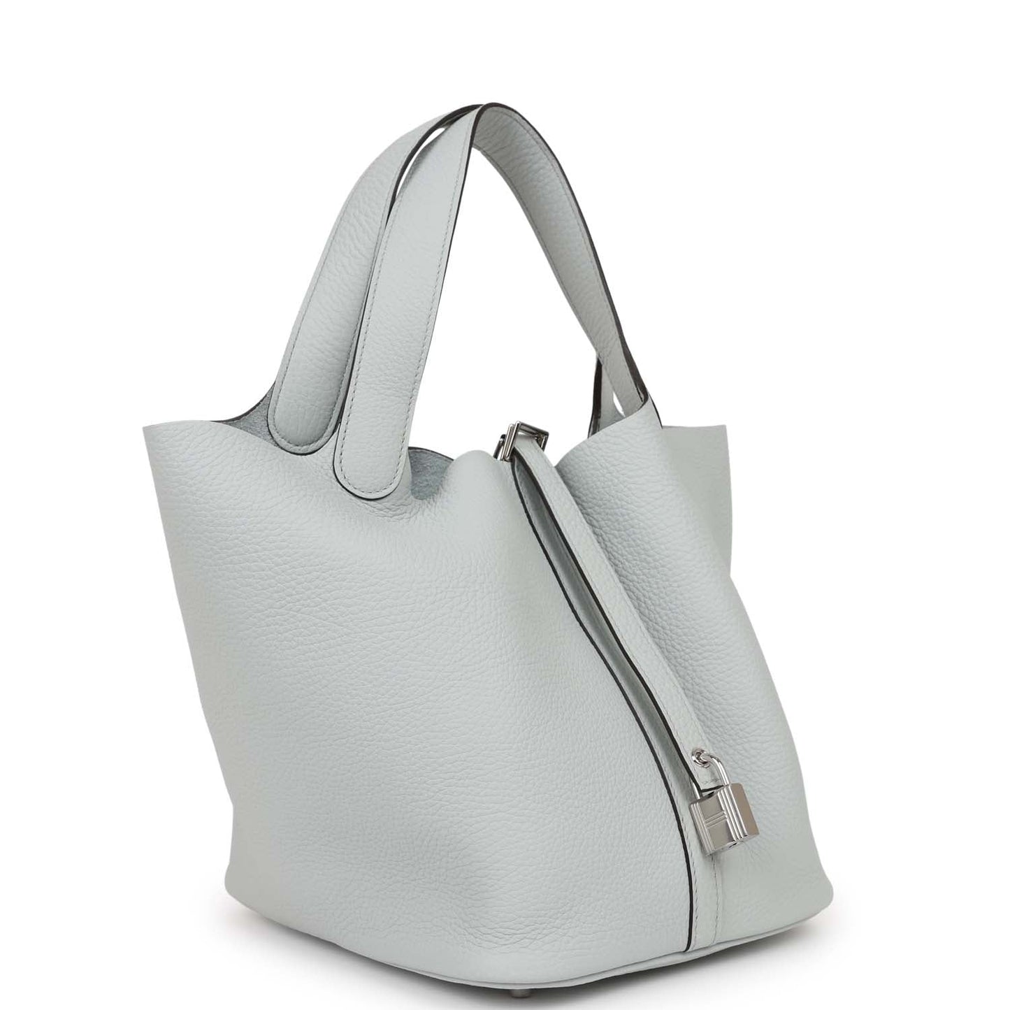Hermes Picotin Lock Bleu Pale Clemence Palladium Hardware Travel Bag Hardware 2