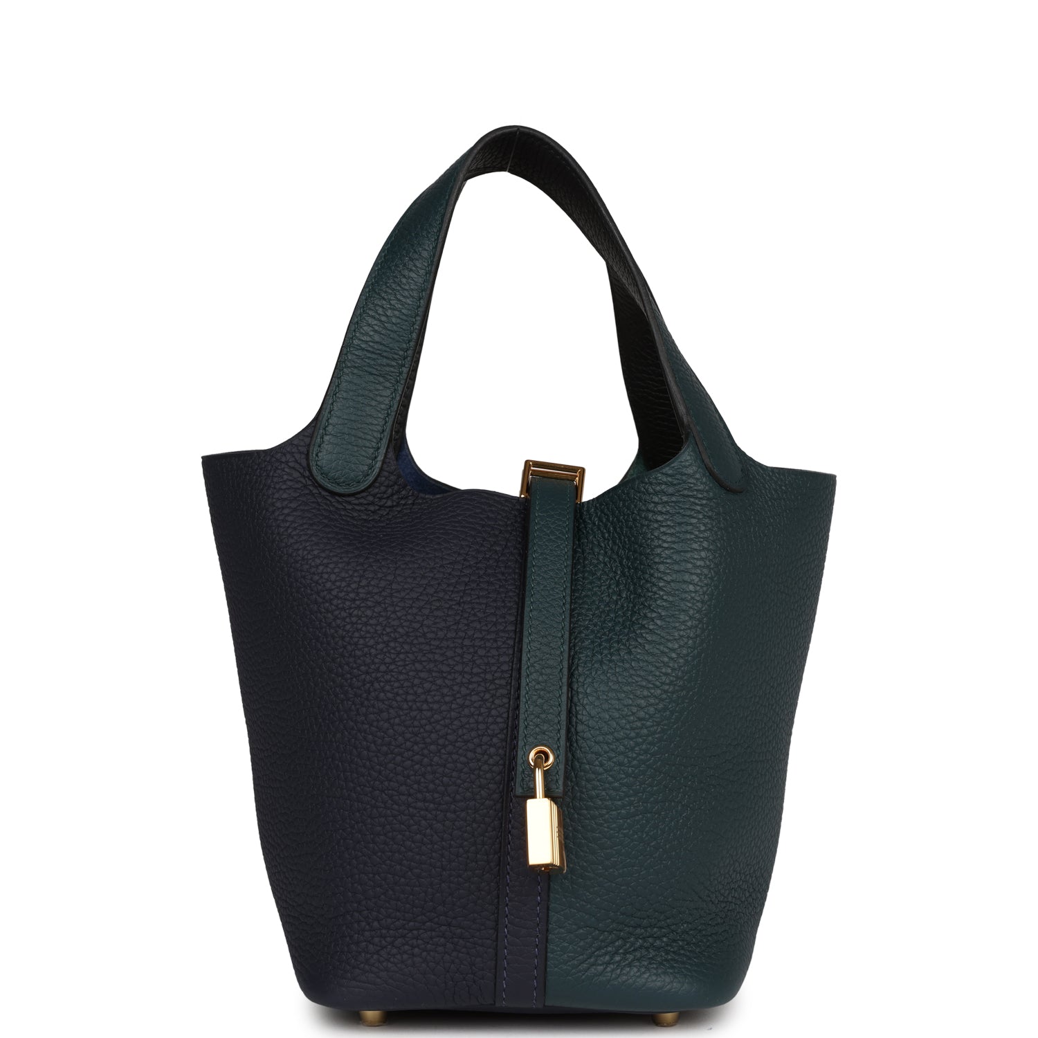 Hermes Picotin Lock Cas Ue Bleu Nuit And Gold Travel Bag Gold Hardware