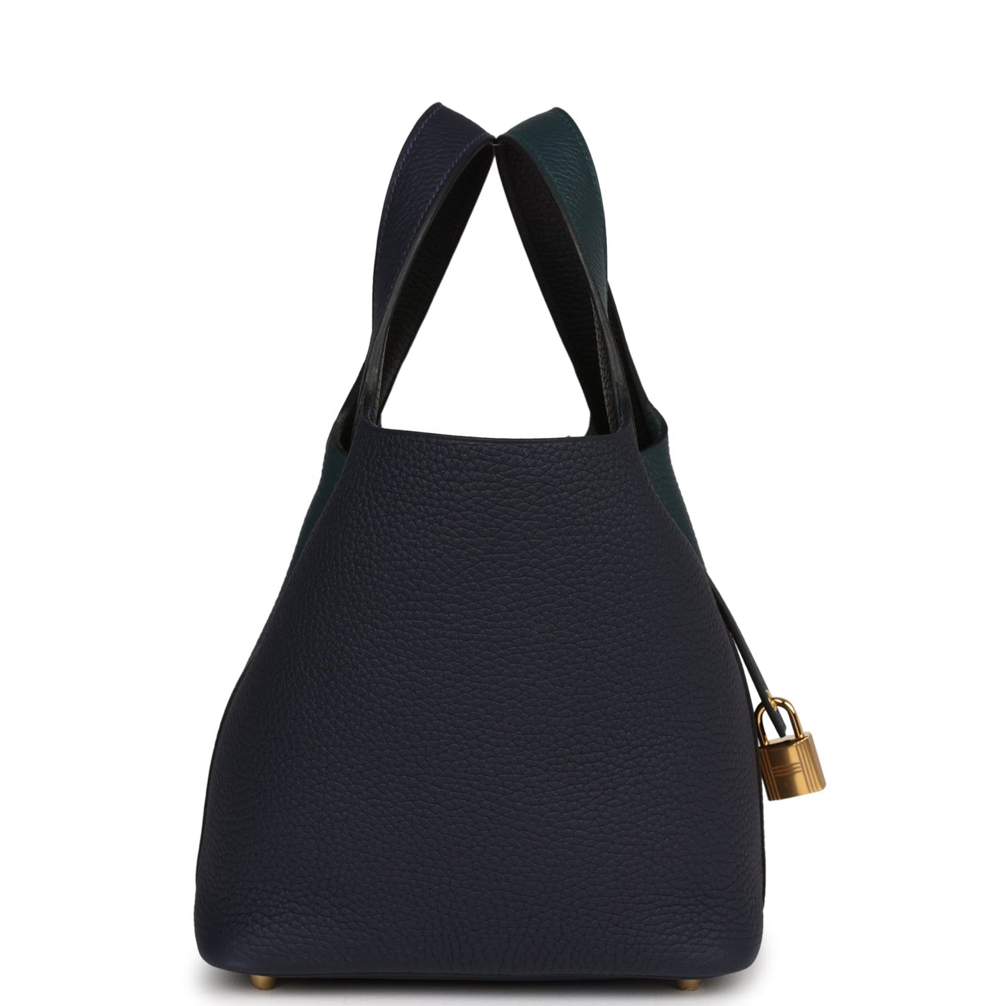 Hermes Picotin Lock Cas Ue Bleu Nuit And Gold Travel Bag Gold Hardware