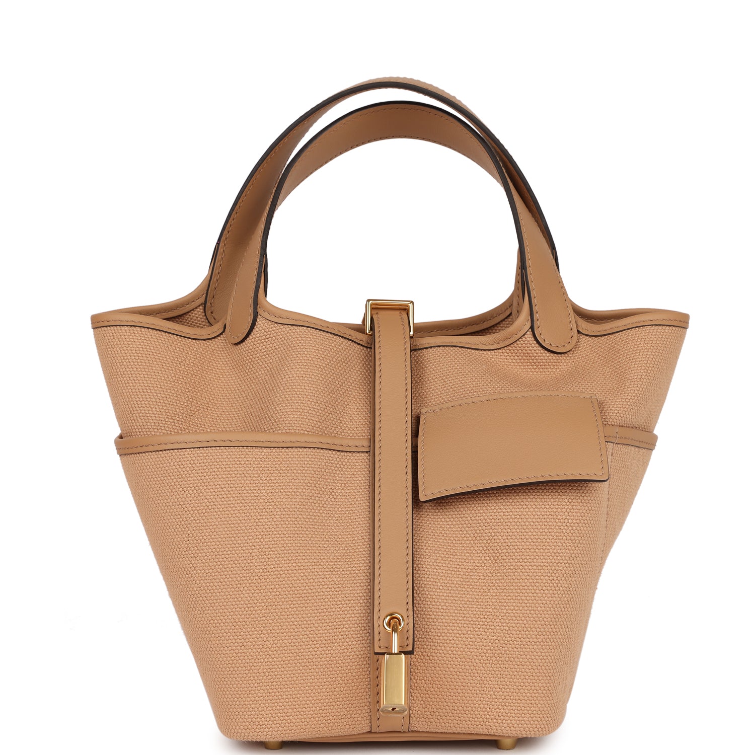 Hermes Picotin Cargo Chai Swift And Toile Hardware Canvas Gold Travel Bag