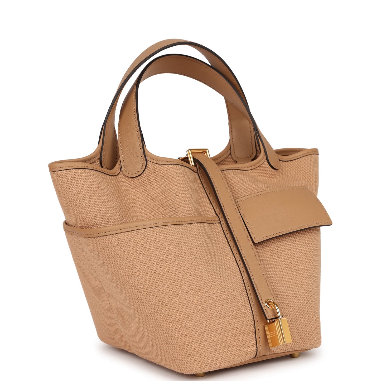 Hermes Picotin Cargo Chai Swift And Toile Hardware Canvas Gold Travel Bag