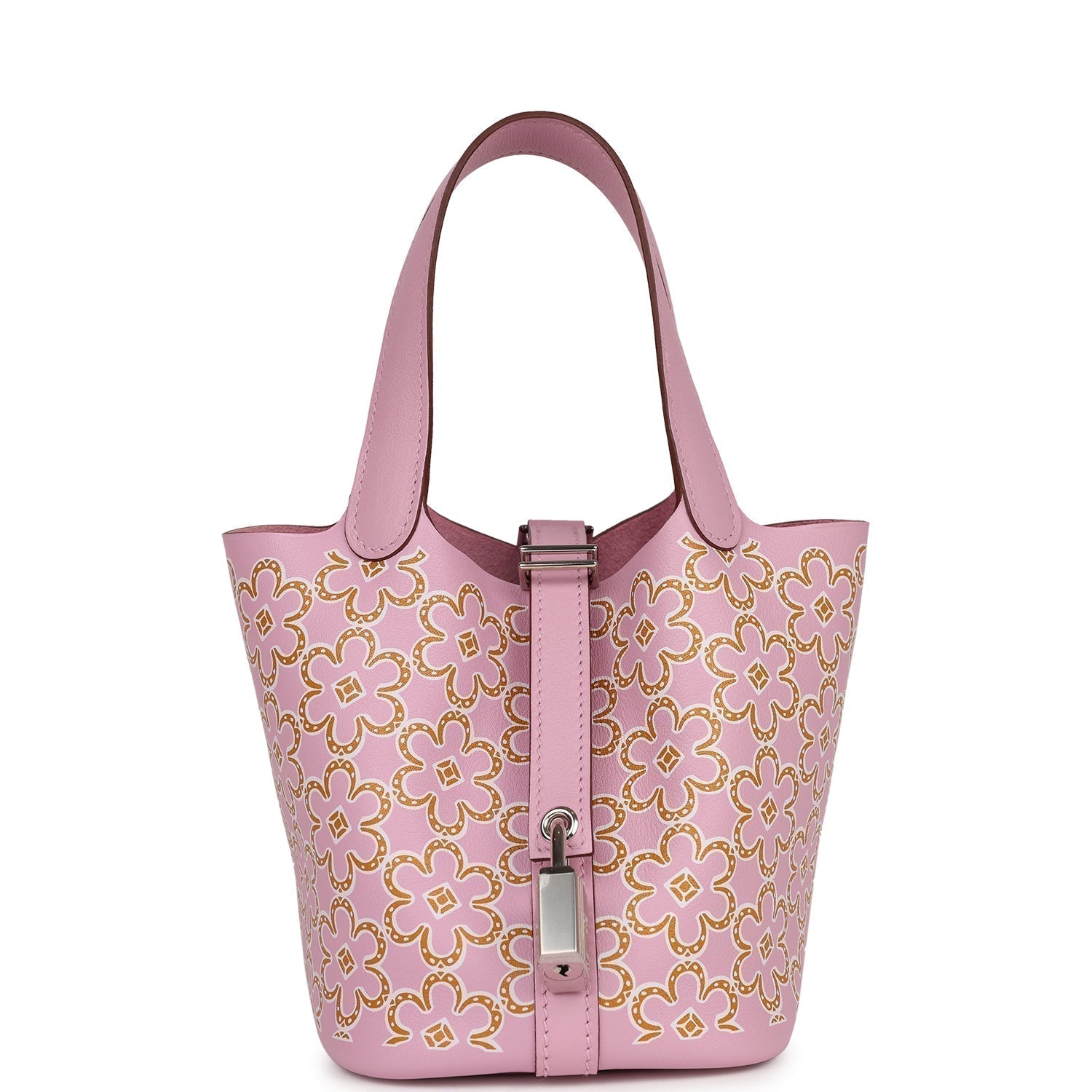 Hermes Micro Picotin Lock Lucky Daisy Mauve Sylvestre Travel Bag