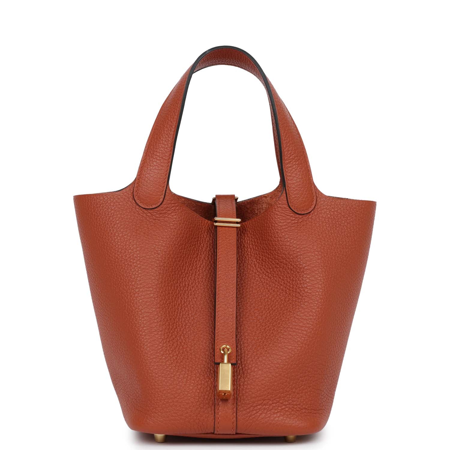 Hermes Picotin Lock Cuivre Clemence Hardware Handbag Gold Travel Bag