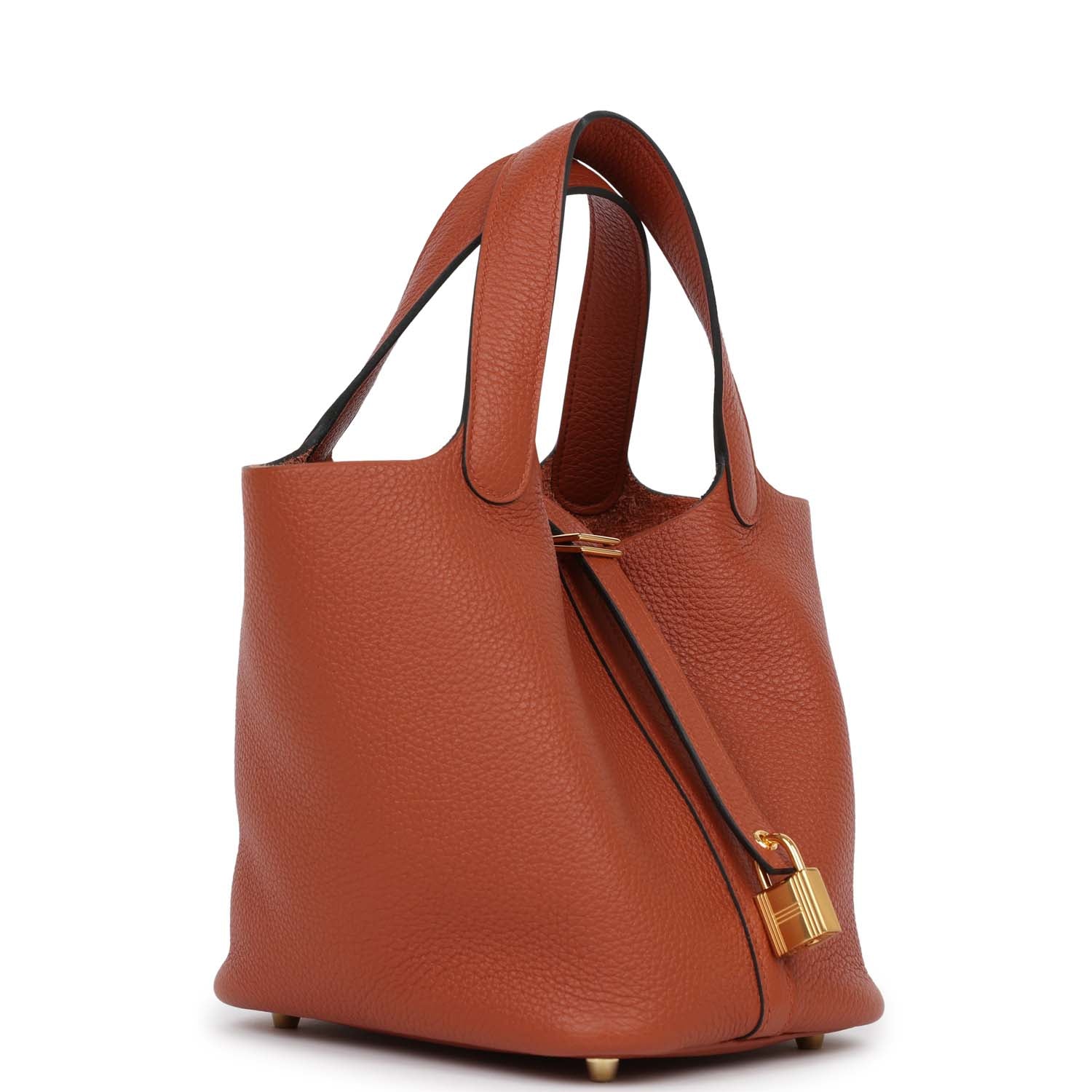 Hermes Picotin Lock Cuivre Clemence Hardware Handbag Gold Travel Bag