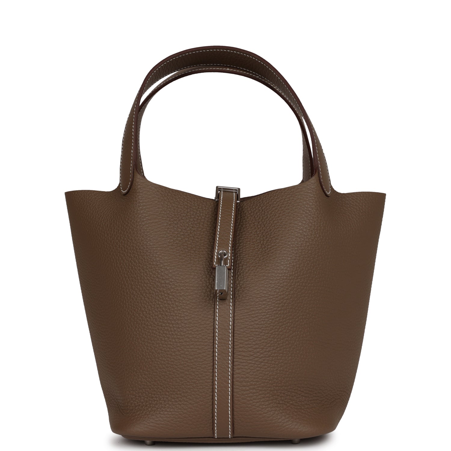 Hermes Picotin Lock Etoupe Clemence Palladium Hardware Handbag Travel Bag Hardware 3