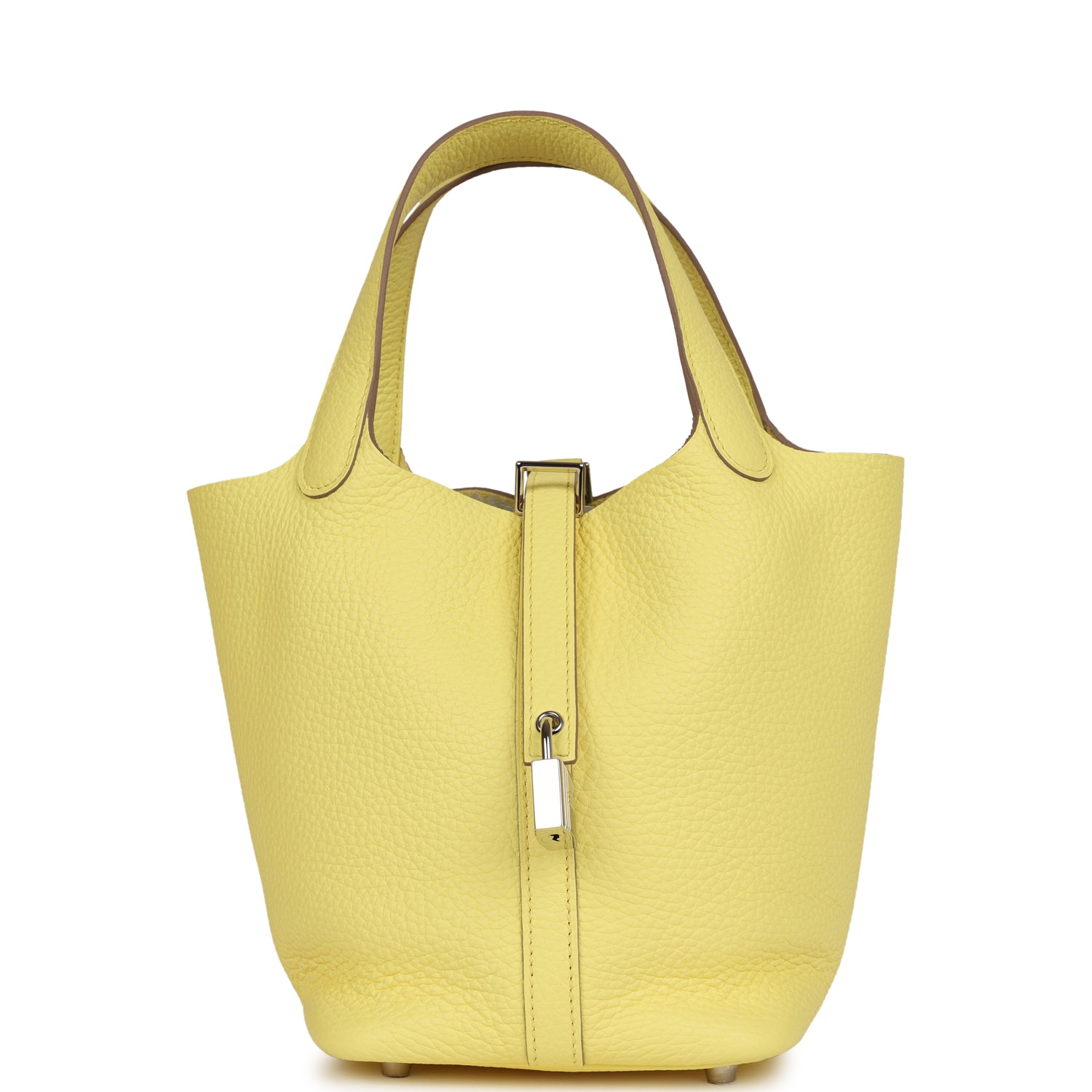 Hermes Picotin Limoncello Clemence Palladium Hardware Handbag Travel Bag