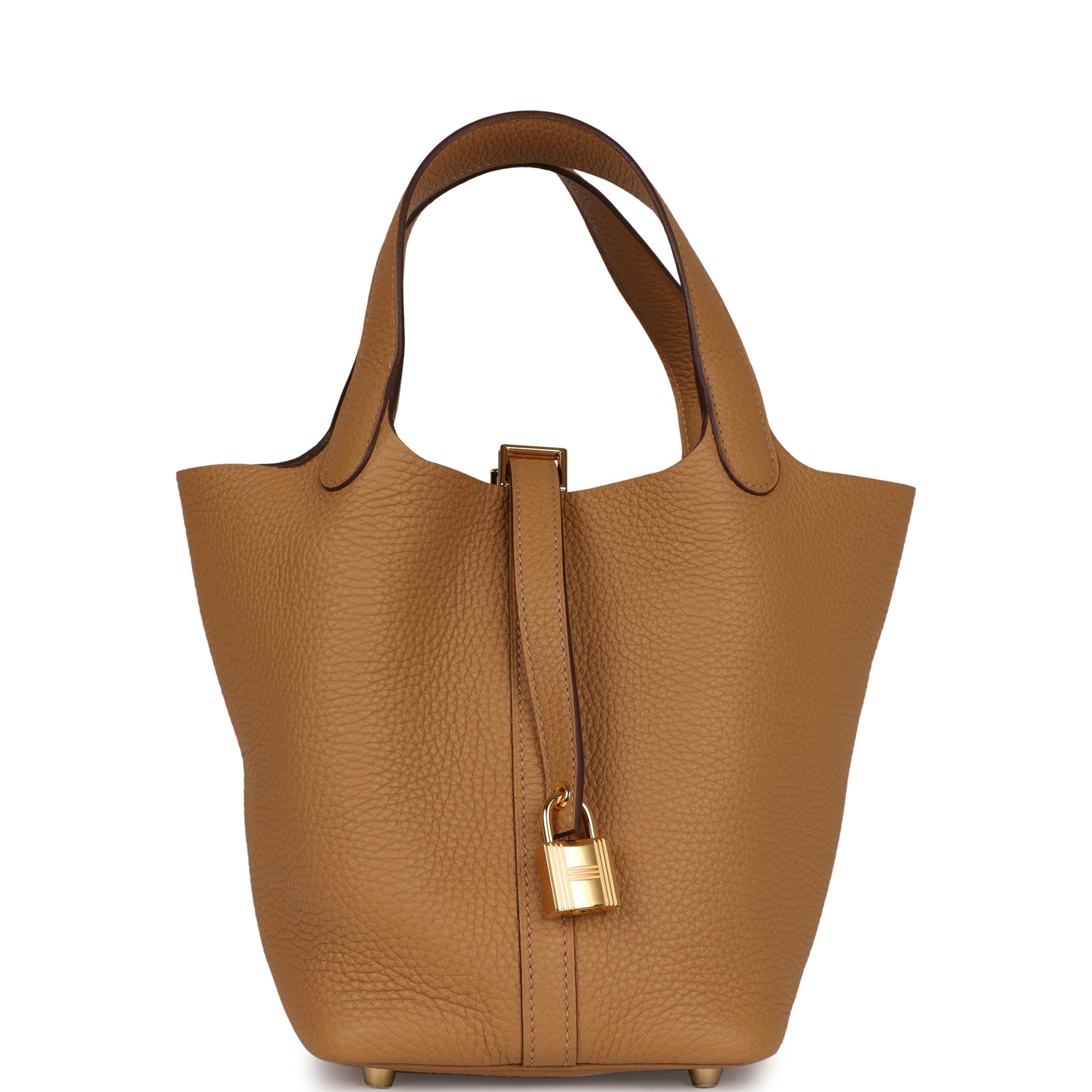 Hermes Picotin Lock Biscuit Clemence Hardware Handbag Gold Travel Bag