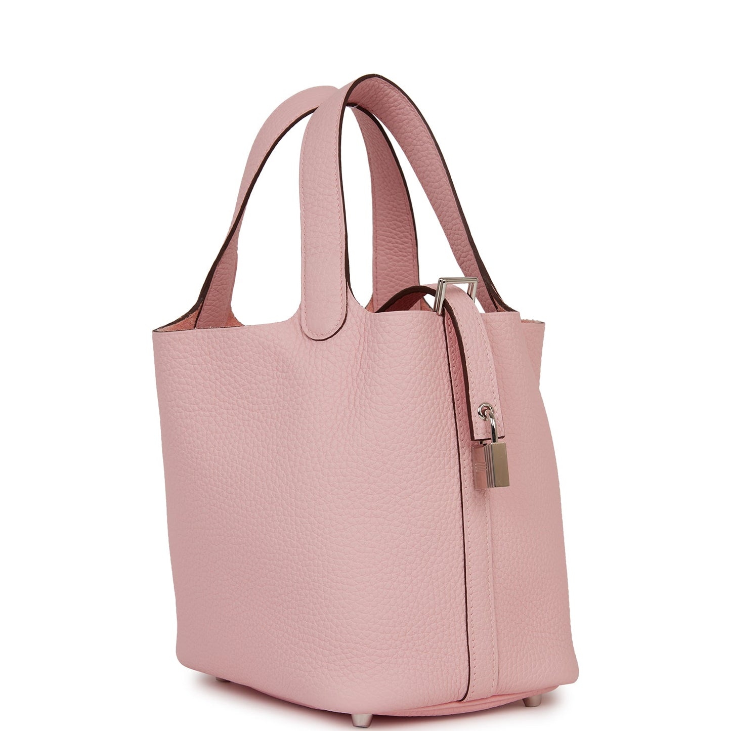 Hermes Picotin Lock Rose Sakura Clemence Palladium Hardware Travel Bag