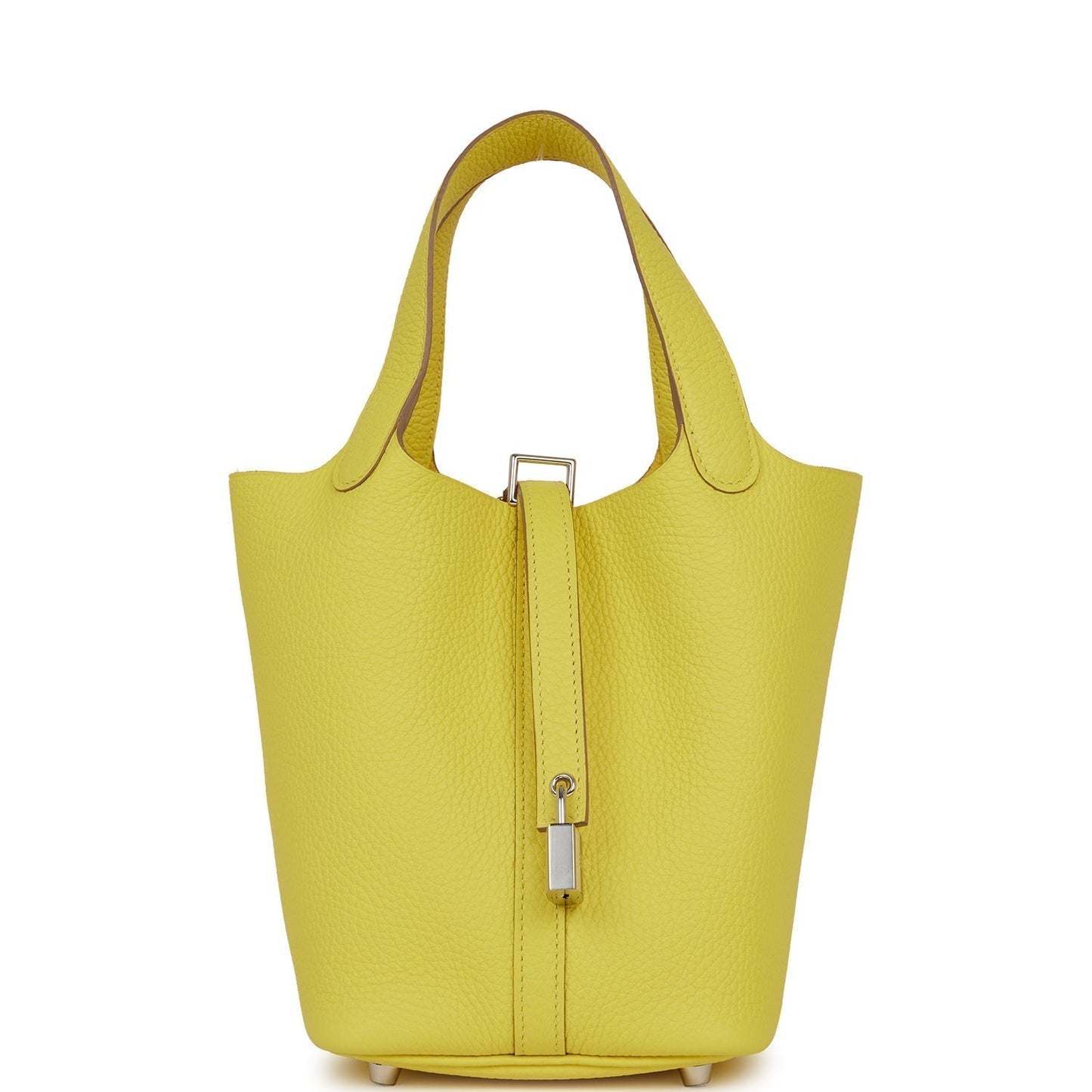 Hermes Picotin Lock Lime Clemence Palladium Hardware Handbag Travel Bag