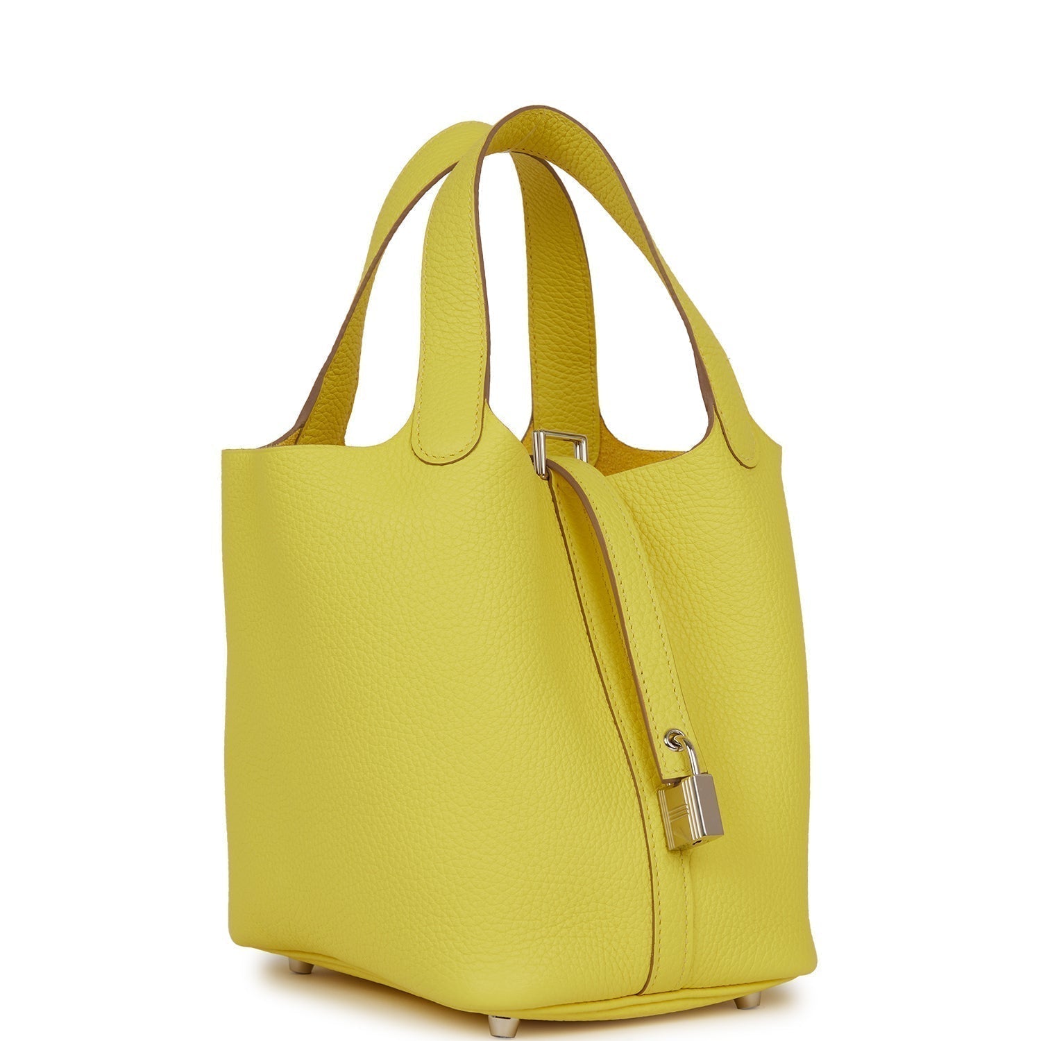 Hermes Picotin Lock Lime Clemence Palladium Hardware Handbag Travel Bag