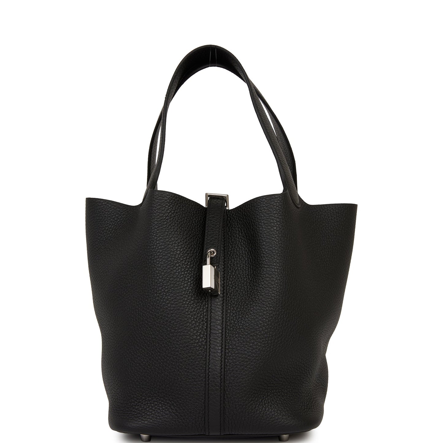 Hermes Picotin Lock Clemence Palladium Hardware Handbag Black Travel Bag 7