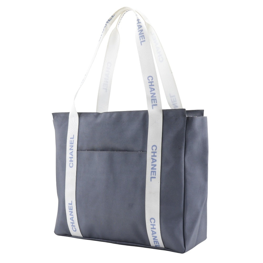 Chanel Nylon Sports line logo Gray Tote Bag