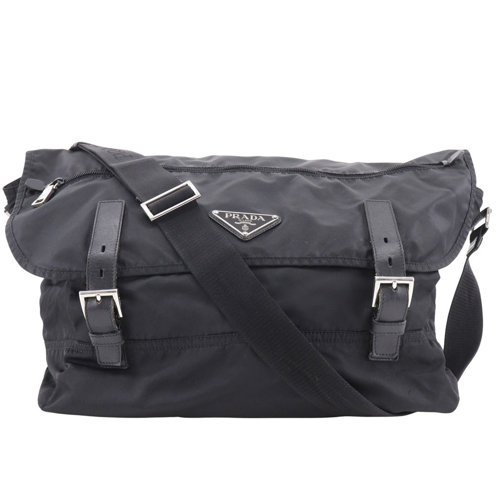 Shoulder Bag Unisex(Unisex) Nylon Black