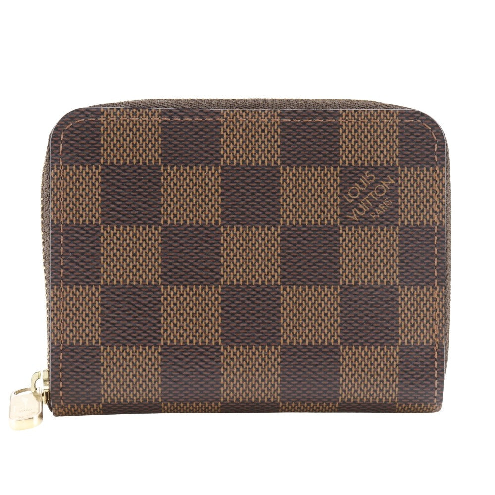 Louis Vuitton Coin N63070 Damier Zip around Canvas Brown Handbag