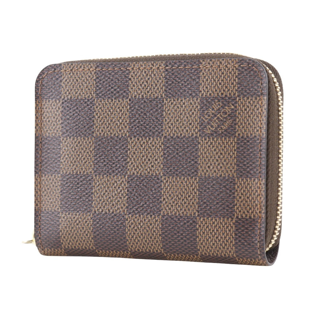 Louis Vuitton Coin N63070 Damier Zip around Canvas Brown Handbag