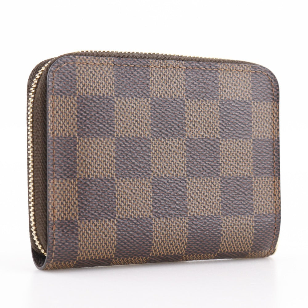 Louis Vuitton Coin N63070 Damier Zip around Canvas Brown Handbag