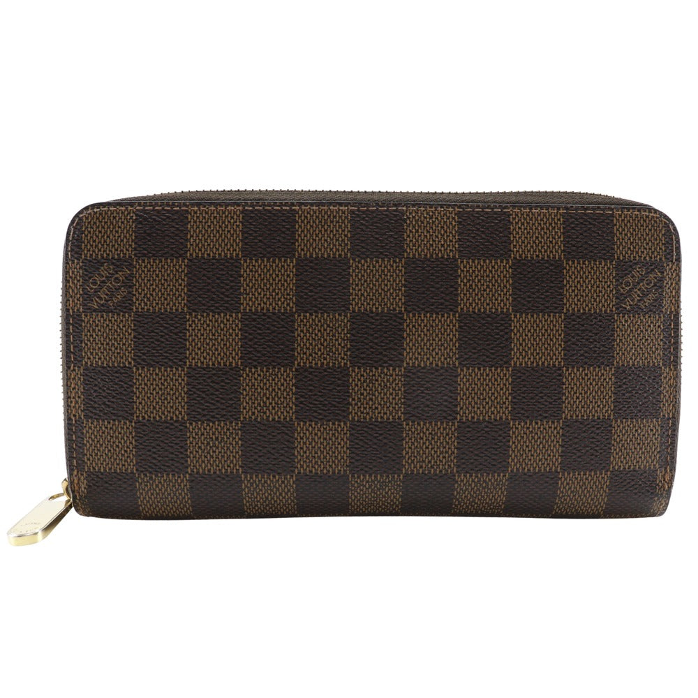 Louis Vuitton Long Purse N60015 Damier Zippy Canvas Brown Wallet Case 2