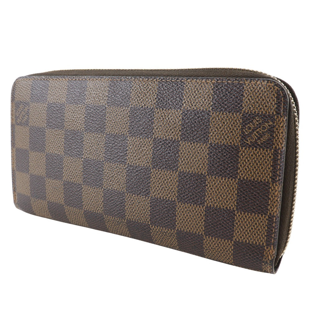 Louis Vuitton Long Purse N60015 Damier Zippy Canvas Brown Wallet Case 2