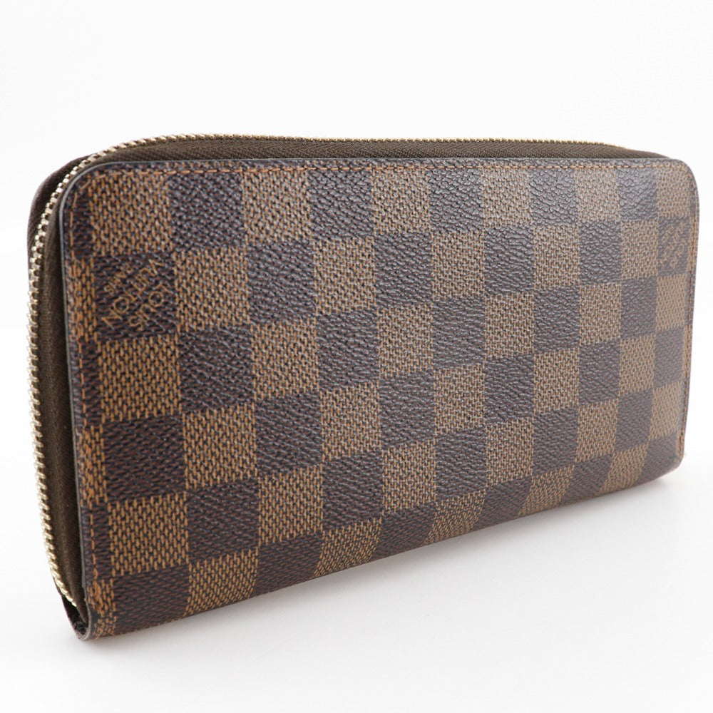 Louis Vuitton Long Purse N60015 Damier Zippy Canvas Brown Wallet Case 2