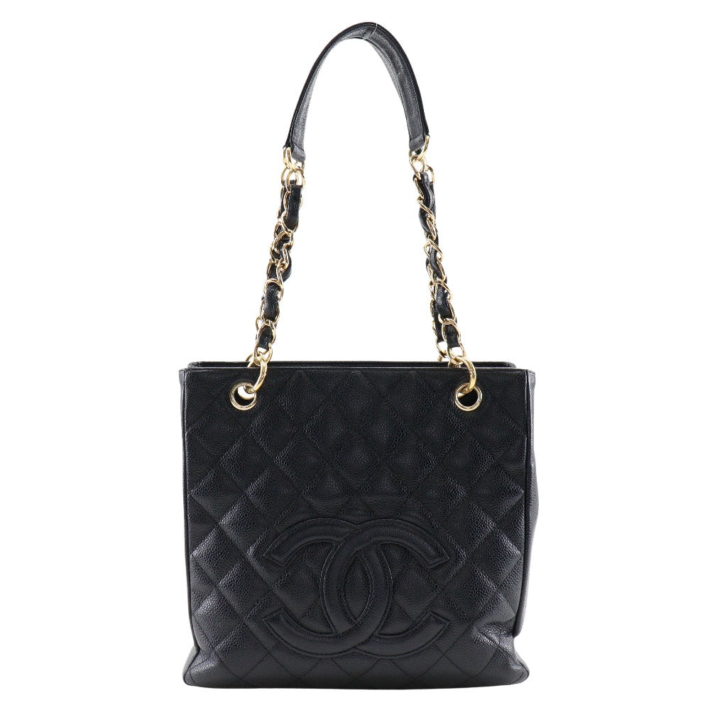Chanel Caviar Skin Chain Tote Shoulder Bag 2