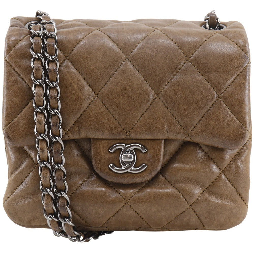 Chanel lambskin Matrasse ChainShoulder Brown Shoulder Bag