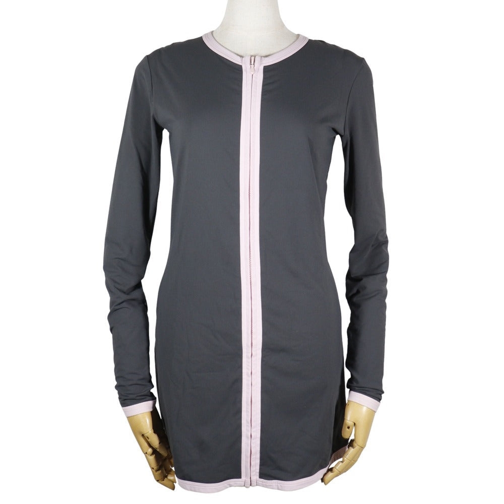 Chanel cardigan 03P Nylon Polyurethane Zip up Pink Gray Handbag