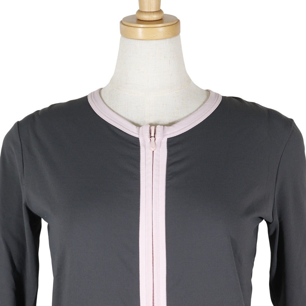 Chanel cardigan 03P Nylon Polyurethane Zip up Pink Gray Handbag