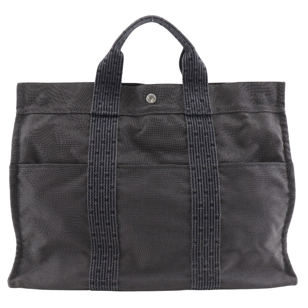 Hermes Tote Bag Her Linemm Mens Unisex Canvas Nylon Gray