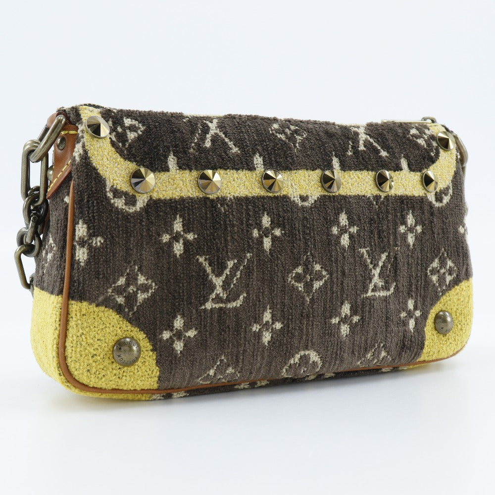 Louis Vuitton M92710 Velvet Accessory pouch Studs Leather Brown Shoulder Bag