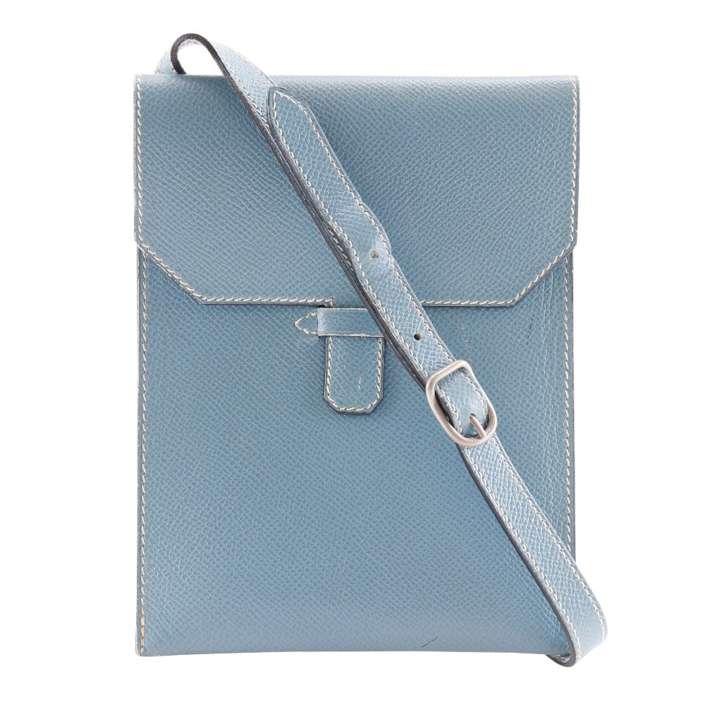 Hermes Shoulder Bag Courchevel Light Amery Women Blue