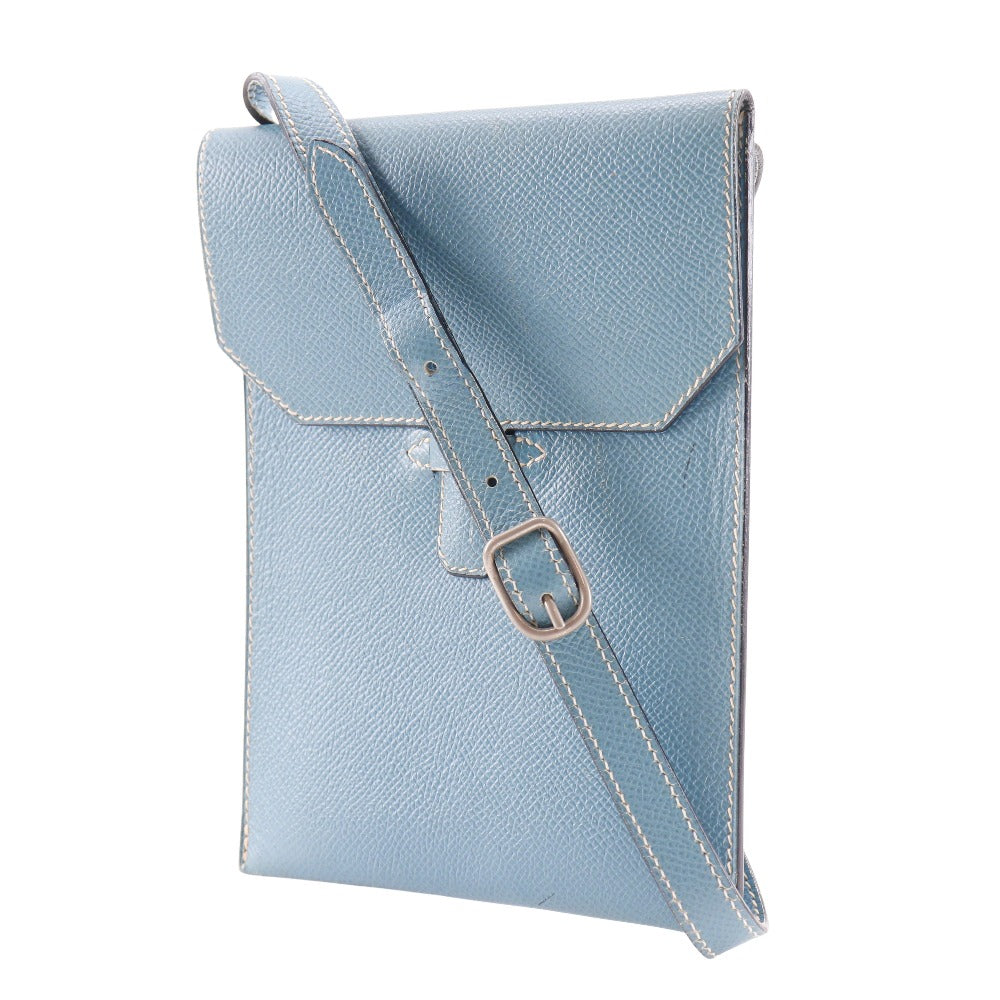 Hermes Shoulder Bag Courchevel Light Amery Women Blue