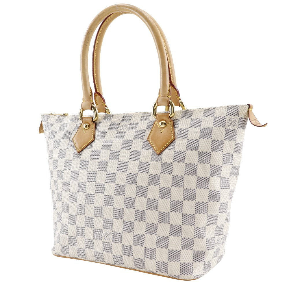 Louis Vuitton N51186 Damier Azur Saleya PM Canvas White Handbag