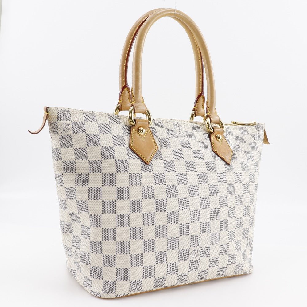 Louis Vuitton N51186 Damier Azur Saleya PM Canvas White Handbag