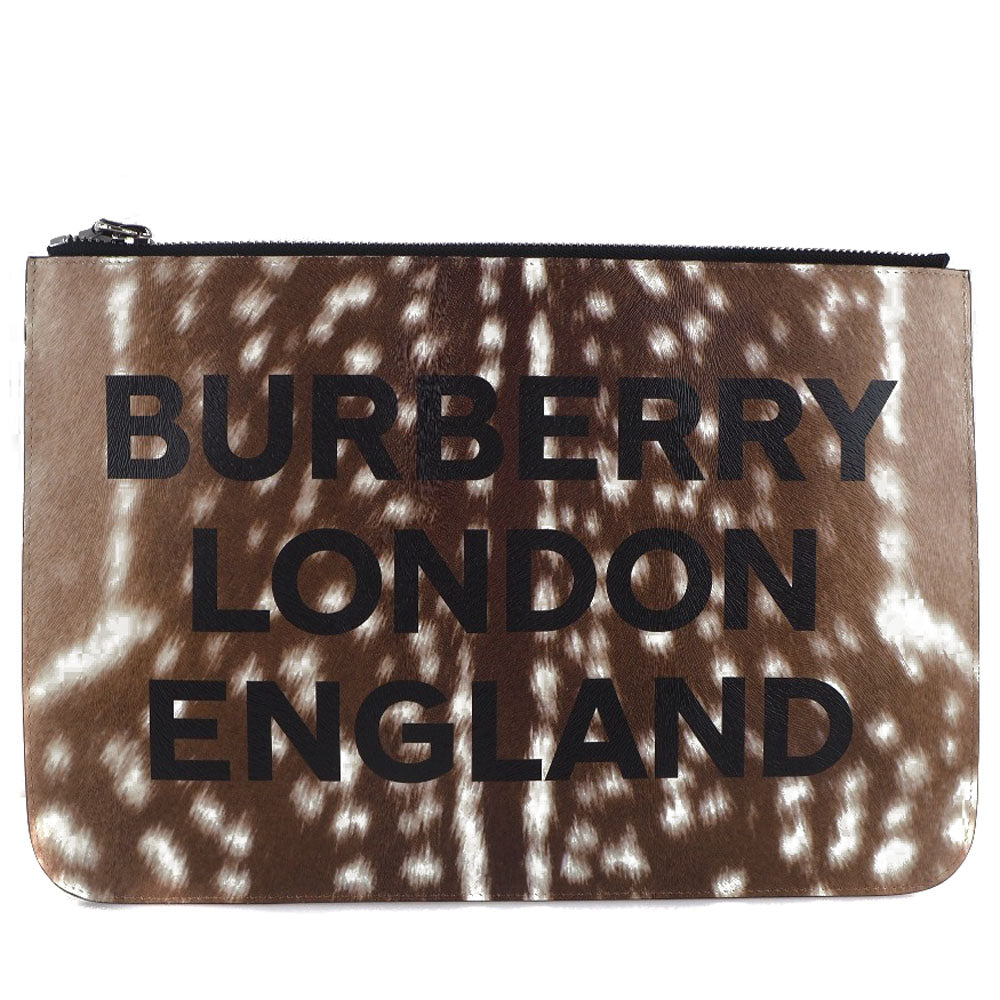 Burberry Clutch Bag Cowhide Business Bag London England Women Brown