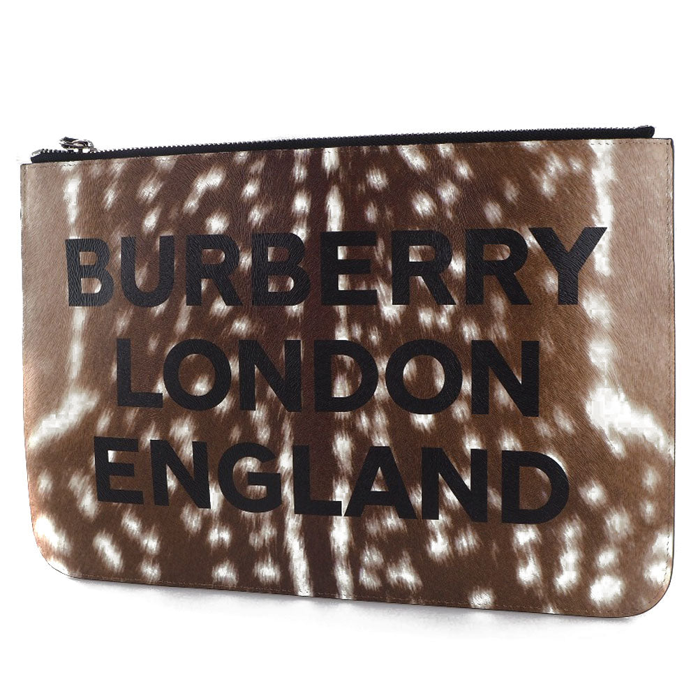 Burberry Clutch Bag Cowhide Business Bag London England Women Brown