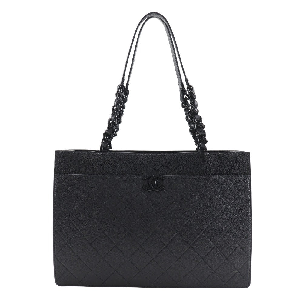 Chanel Matrasse shopping Black Leather Tote Bag
