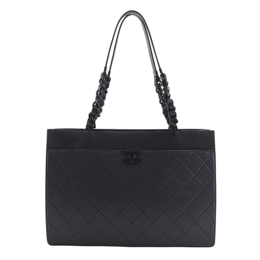 Chanel Matrasse shopping Black Leather Tote Bag