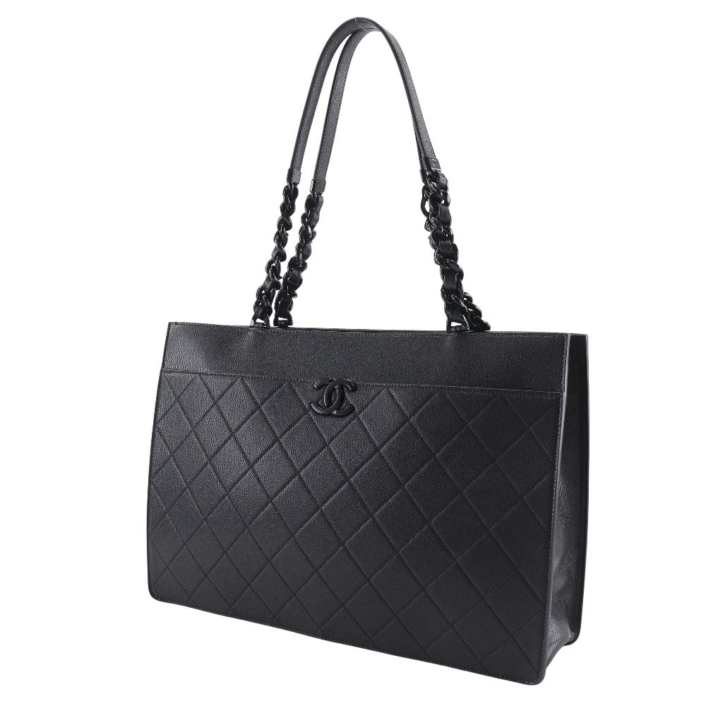 Chanel Matrasse shopping Black Leather Tote Bag