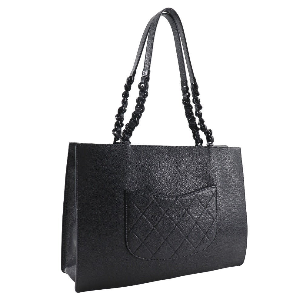 Chanel Matrasse shopping Black Leather Tote Bag