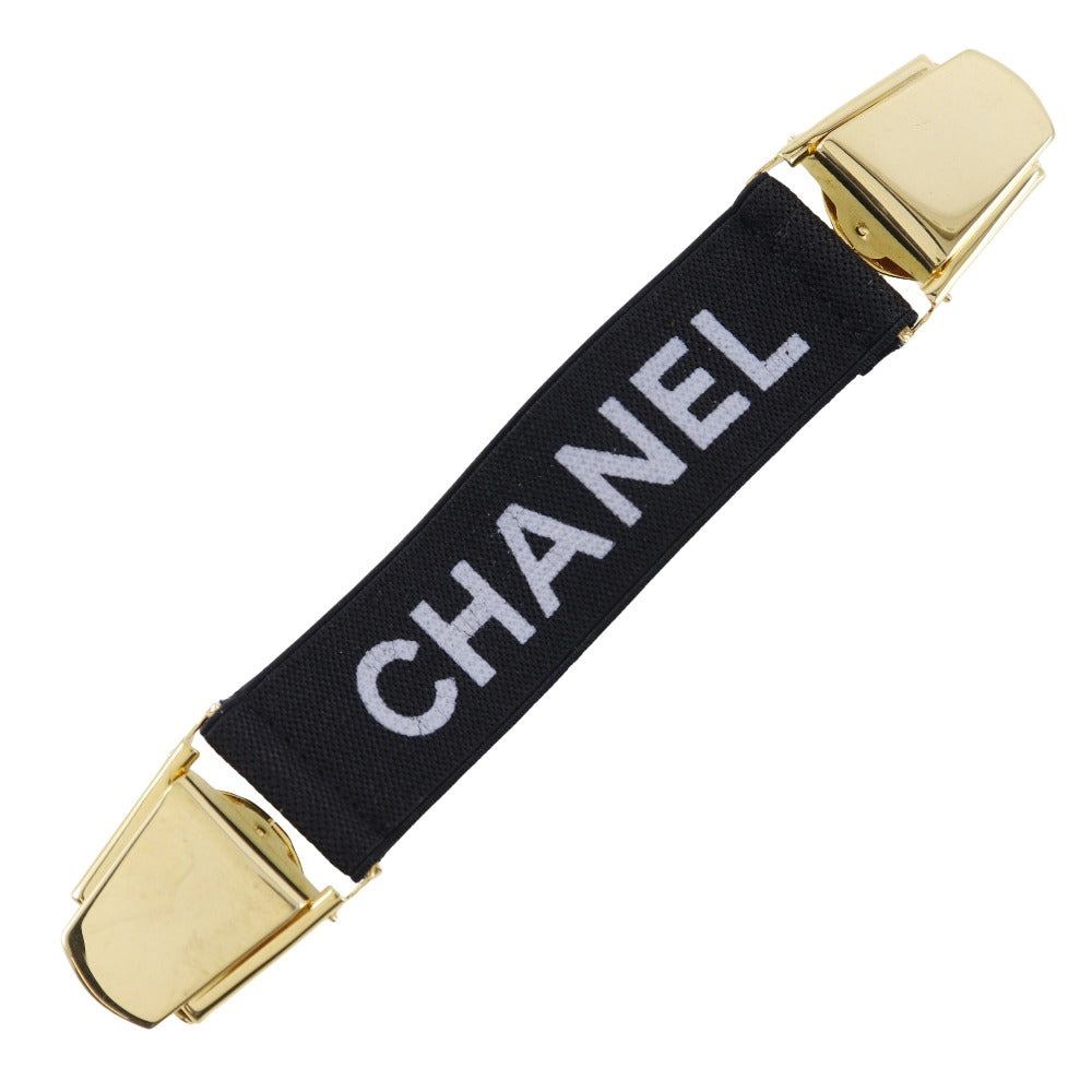 Chanel Other miscellaneous goods Rubber Plated Clip Black Gold Handbag