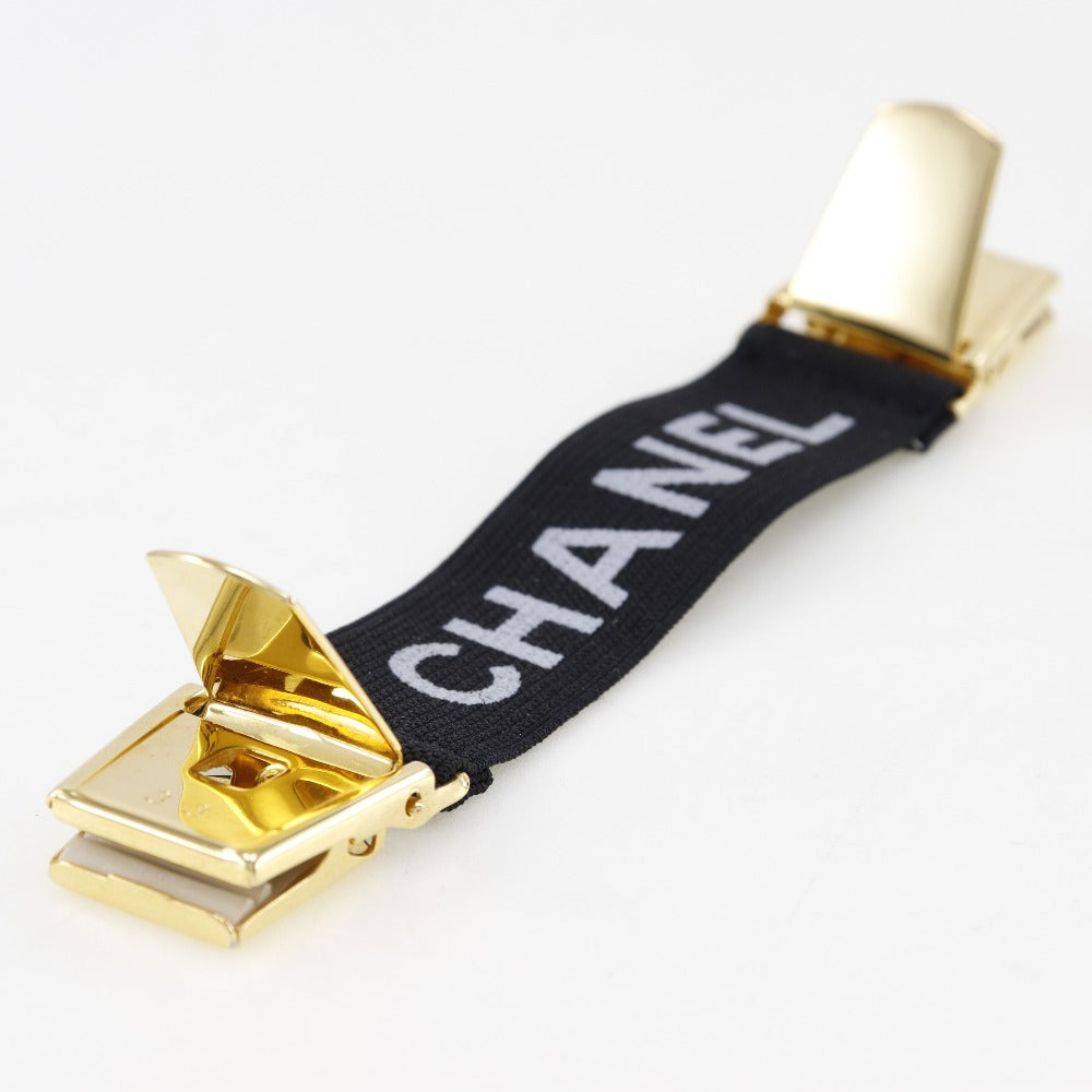 Chanel Other miscellaneous goods Rubber Plated Clip Black Gold Handbag