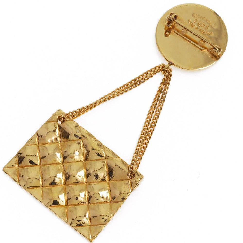 Chanel Brooch Plated Matelasse motif COCO Mark Gold Handbag