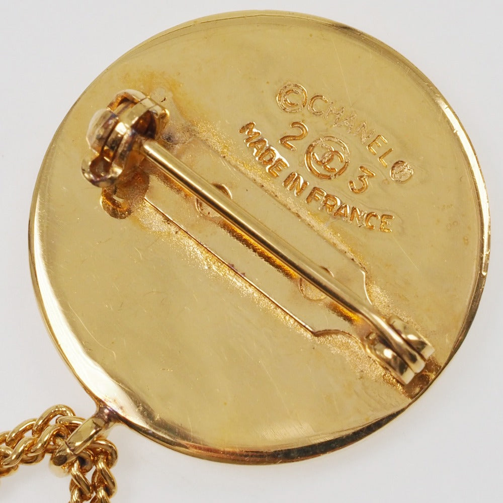 Chanel Brooch Plated Matelasse motif COCO Mark Gold Handbag