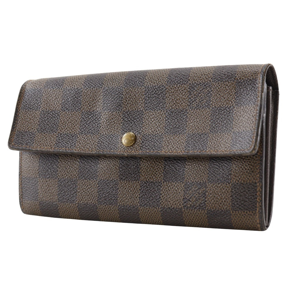 Louis Vuitton Long Purse N61724 Damier Pochette Canvas Brown Wallet Case