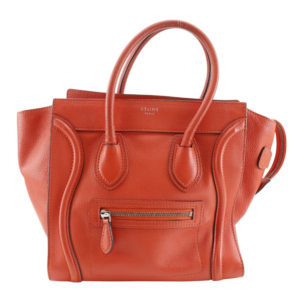 Micro Shopper Luggage Women Leather Red Travel Bag