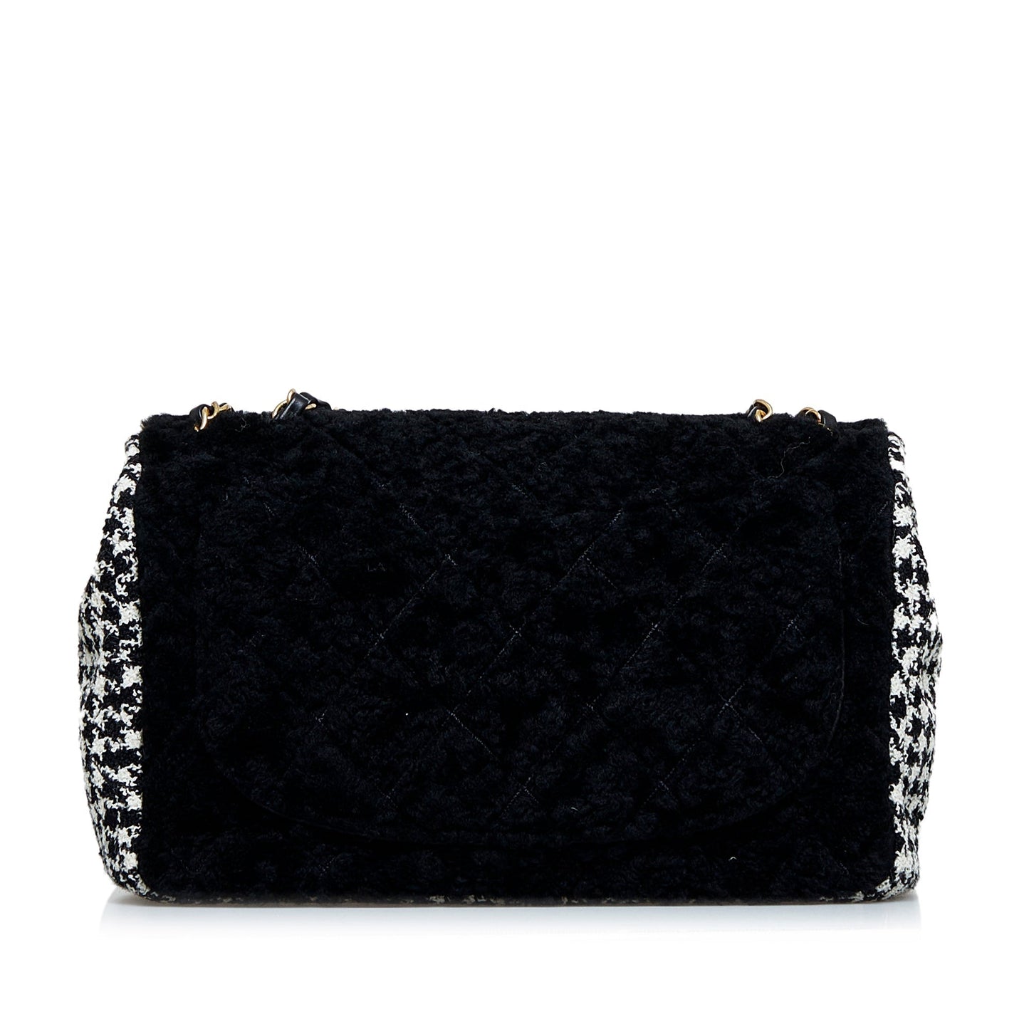 Black Chanel Shearling CC Turnlock Flap Bag