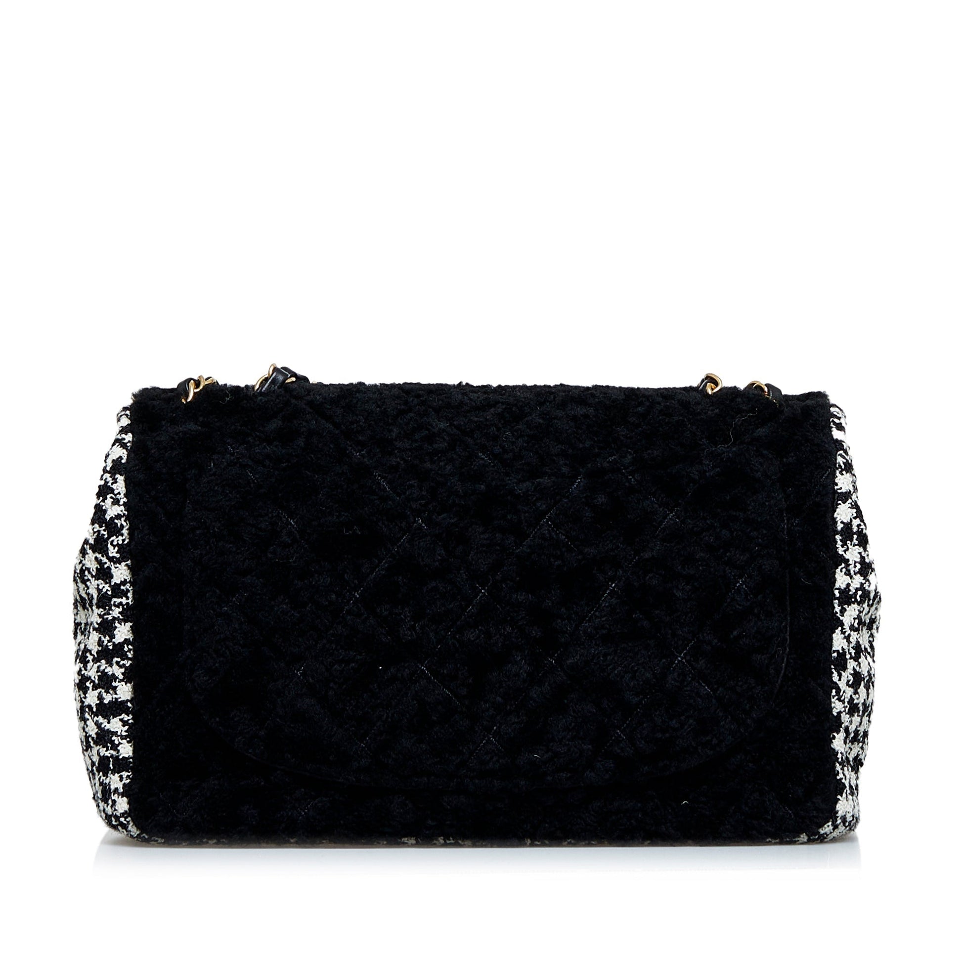 Black Chanel Shearling CC Turnlock Flap Bag